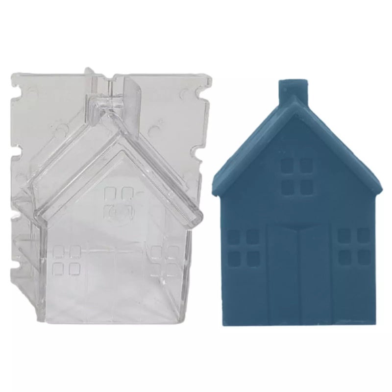 FirstTry Candle Mould I 3D Fondant House Shape Polycarbonate Scented Mold I for DIY Handmade Cake Décor Aromatherapy Soap Candles Making Art Craft Home Wedding Dinner Party Decoration (A) - Image 1