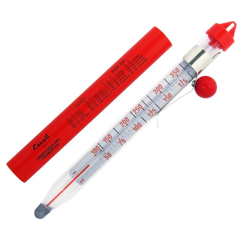 Escali AHC3 NSF Certified Precision Classic Candy/Deep Fry/Confection Glass Thermometer, Red/Clear - Image 1