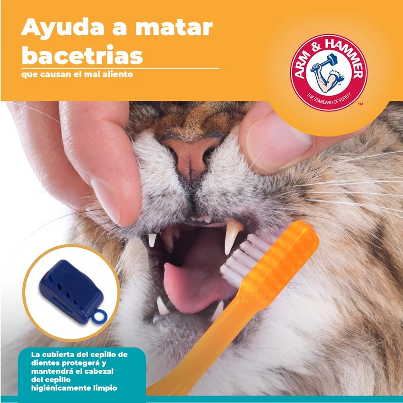 Arm and Hammer Fresh Breath Dental Kit for Kittens Cat Toothbrush and Toothpaste with Baking Soda Cat Oral Care Cat Dental Kit for Kittens in Tuna Flavor & Fresh Mint Scent for Cat Teeth Cleaning - Image 4