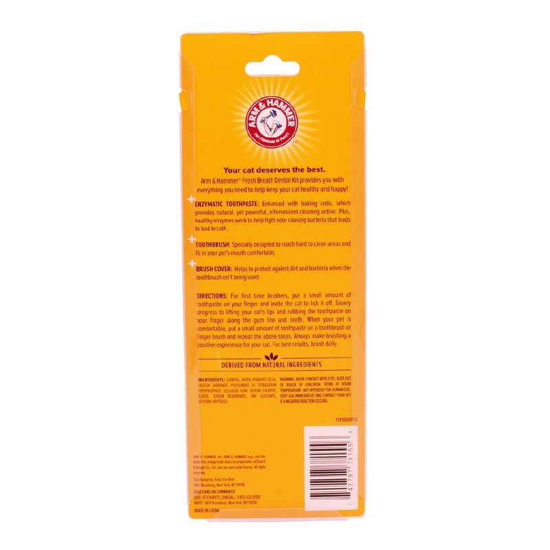 Arm and Hammer Fresh Breath Dental Kit for Kittens Cat Toothbrush and Toothpaste with Baking Soda Cat Oral Care Cat Dental Kit for Kittens in Tuna Flavor & Fresh Mint Scent for Cat Teeth Cleaning - Image 2