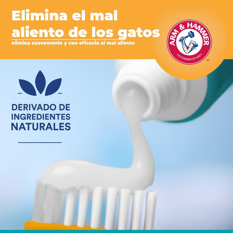 Arm and Hammer Fresh Breath Dental Kit for Kittens Cat Toothbrush and Toothpaste with Baking Soda Cat Oral Care Cat Dental Kit for Kittens in Tuna Flavor & Fresh Mint Scent for Cat Teeth Cleaning - Image 3
