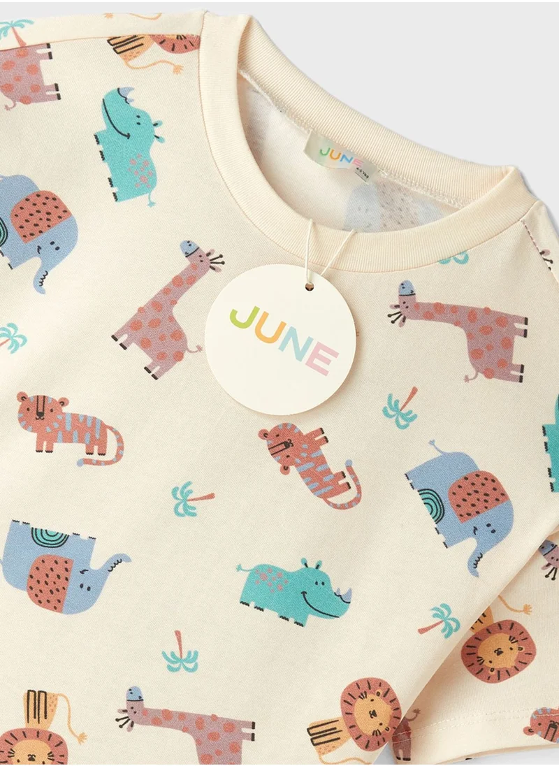 جون Kids Crew Neck T-Shirt And Shorts Set