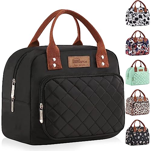 Buringer HOMESPON Lunch Bag for Woman Man Adults with Front Pocket Insulated Lunch Tote Lunch Box Container for Work Picnic or Travel（Black） - Image 1