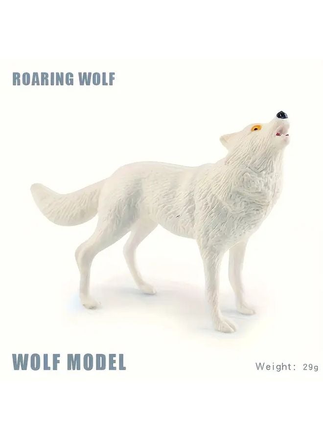 Roaring Wolf Model 1161 White Wolf Howling Arctic Wolf Pack Solid Desktop Toy - Image 1