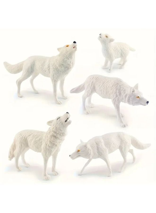 Roaring Wolf Model 1161 White Wolf Howling Arctic Wolf Pack Solid Desktop Toy - Image 3