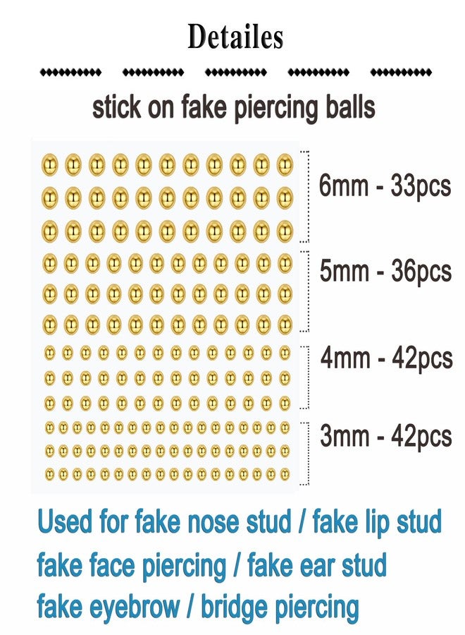 QWALIT Fake Lip Ring Fake Lip Piercing Fake Piercings Fake Nose Ring Hoop Fake Face Piercing Fake Lip Stud Fake Nose Stud Stick on Fake Eyebrow Piercing Fake Eyebrow Ring Fake Piercing Balls Silver, - Image 2
