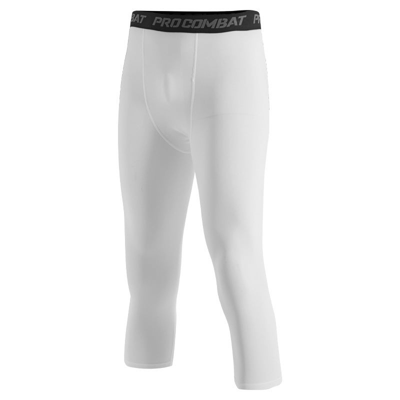 Men'S Basketball Compression Pants, 7/8 Length, Sports Fitness Pants, High Elasticity Compression Pants, Suitable For Soccer, Can Be Worn Outside, Quick-Drying - Image 1