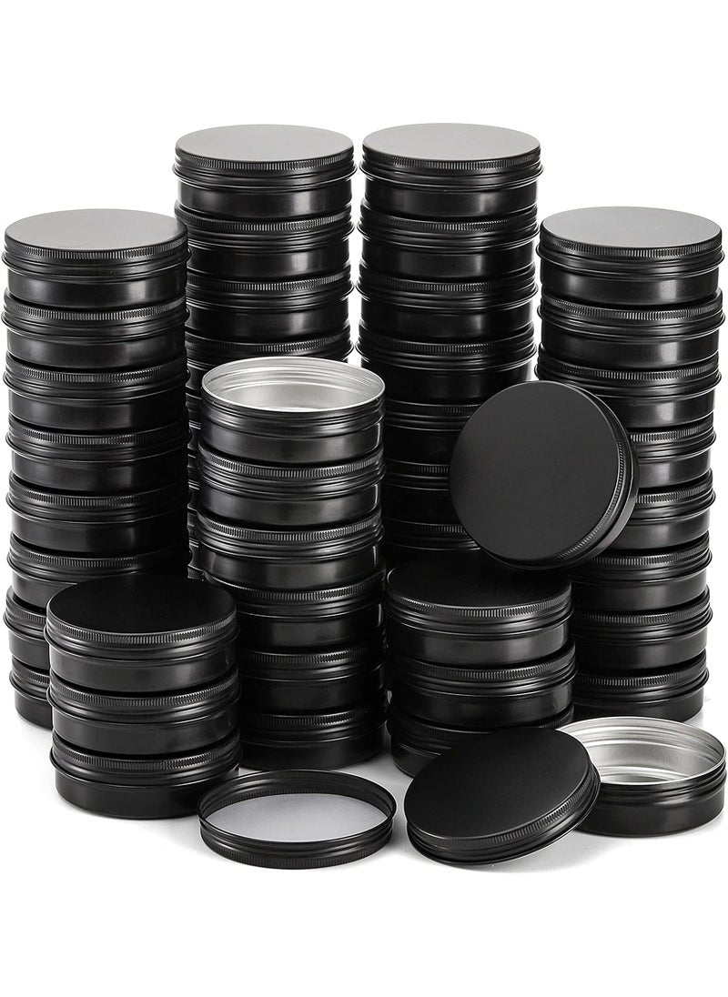 Foraineam - Foraineam 60 Pack 2 oz Round Lip Balm Tin Cans Cosmetic Sample Containers with Screw Lid - Aluminum Empty Tins for Salve, Powder, Spice, or Candies - Image 1