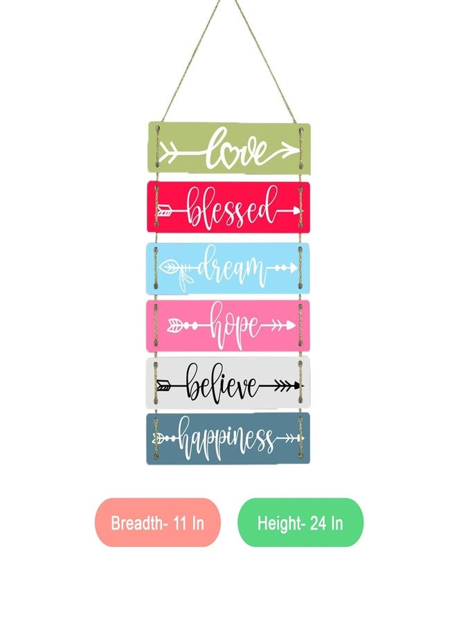 Kaameri Bazaar Love Blessed Dream Hope Believe Happiness Wall Art MDF Wooden Wall Hanger for Valentine Day Gift | Home Decor | Office Modern Art | Wall Hanging For Home Decoration - Image 3