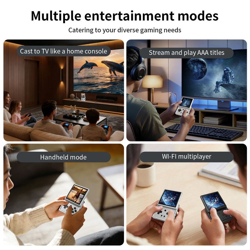 Anbernic RG Rotate Handheld Gaming Console 3.5 inch IPS Rotating Screen Android Aluminum Alloy, 3gb+32gb, Silver - Image 5