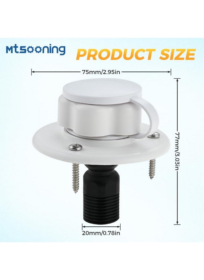 Mtsooning - Mtsooning RV City Water Fill Inlet with Check Valve, RV Freshwater Inlet Connection with Dust Plug, Threaded Tube Flange Length 3 "to 1/2",Water Hose Connector for RV Camper Motorhome Trailer Marine - Image 1