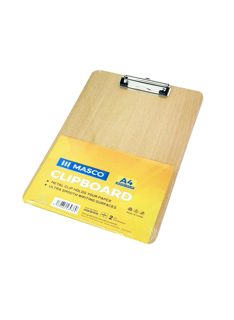 MASCO لوح كتابة خشبي مقاس A4 مع مشبك تعليق