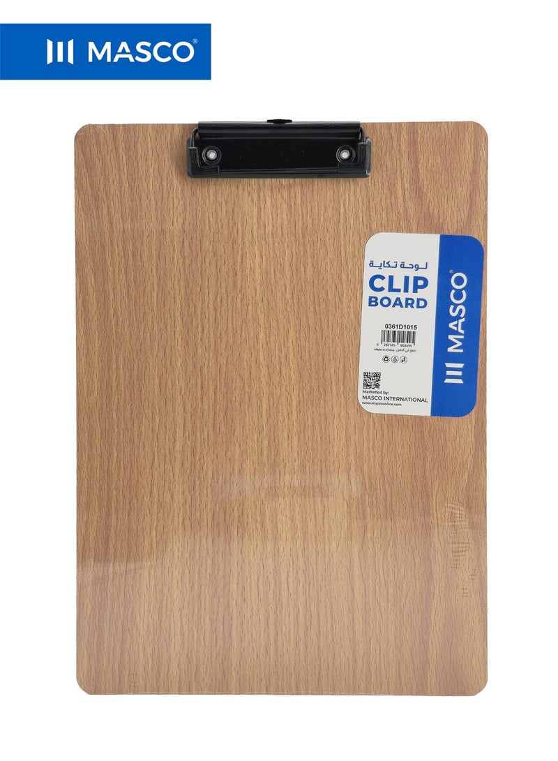 A4 Wooden Clipboard with Metal Clip, Smooth Writing Surface, Durable Board