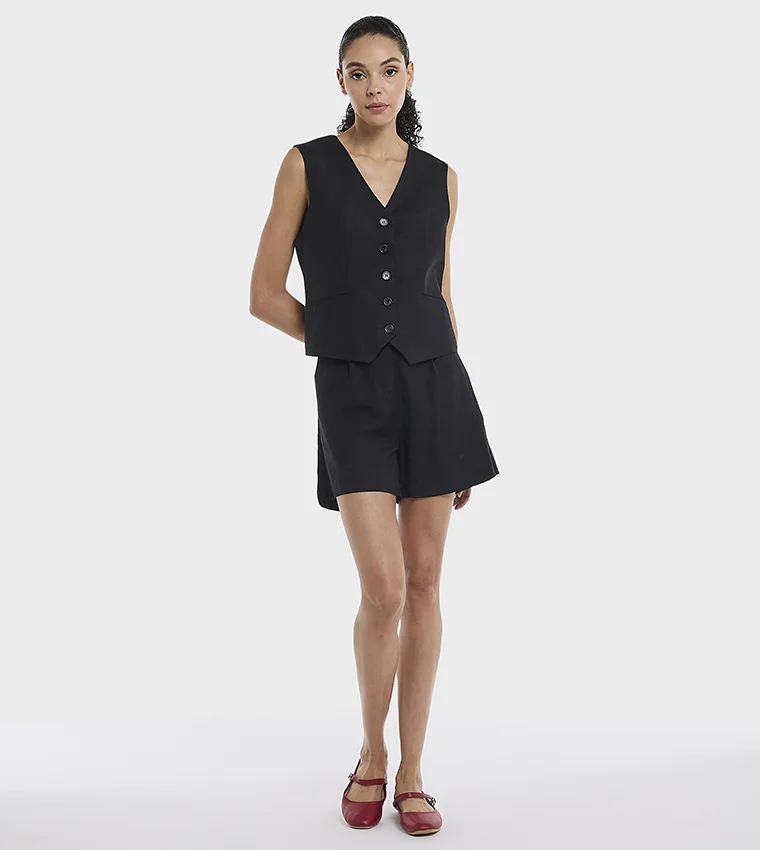 BCBG BCBG Linen Waistcoat
