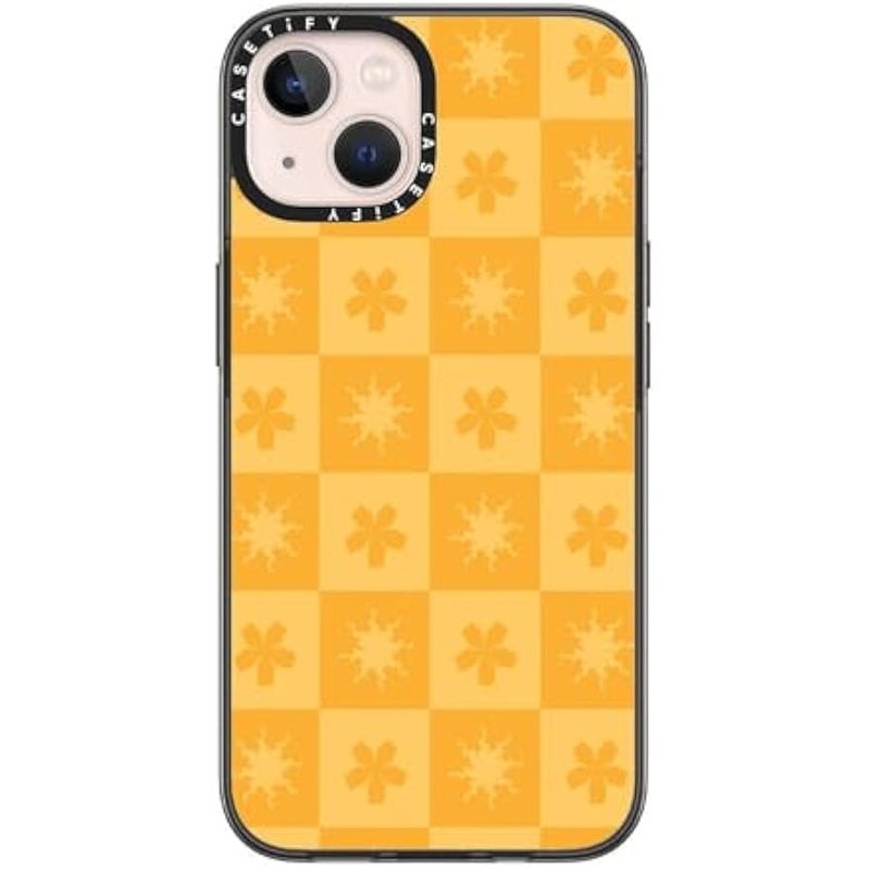 Casetify iPhone 13 Compact Case 【2x Military Grade Drop Test/4ft Drop Protection】 - Sun/Flower - Black - Image 1