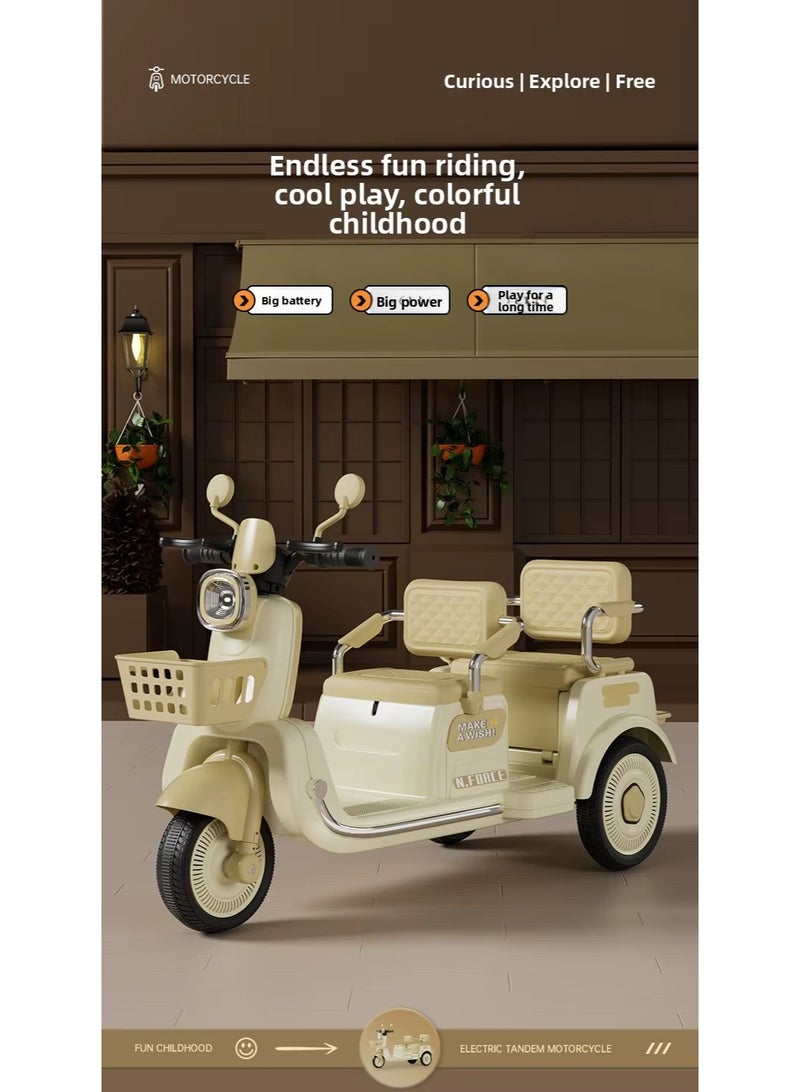 REXA Children’s Double Seat Battery-Operated Ride-On Motorcycle – Fun & Safe Electric Bike for Kids - Image 3