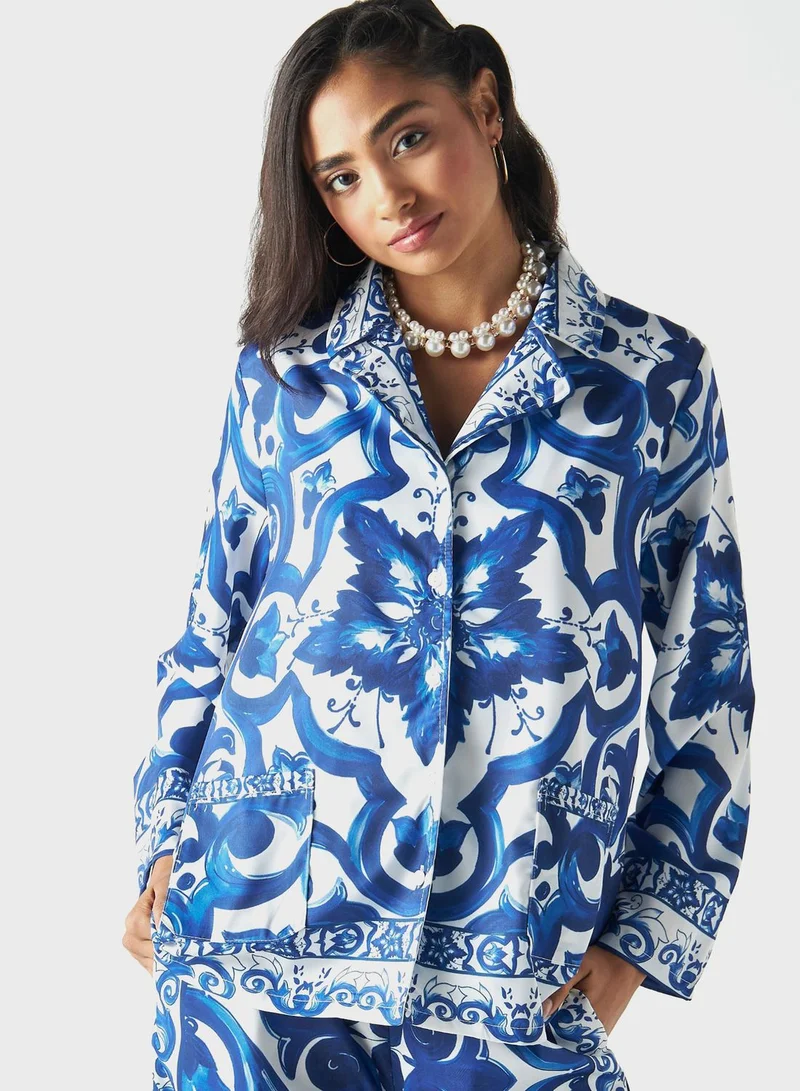 2Xtremz Printed Pocket Detail Shirt