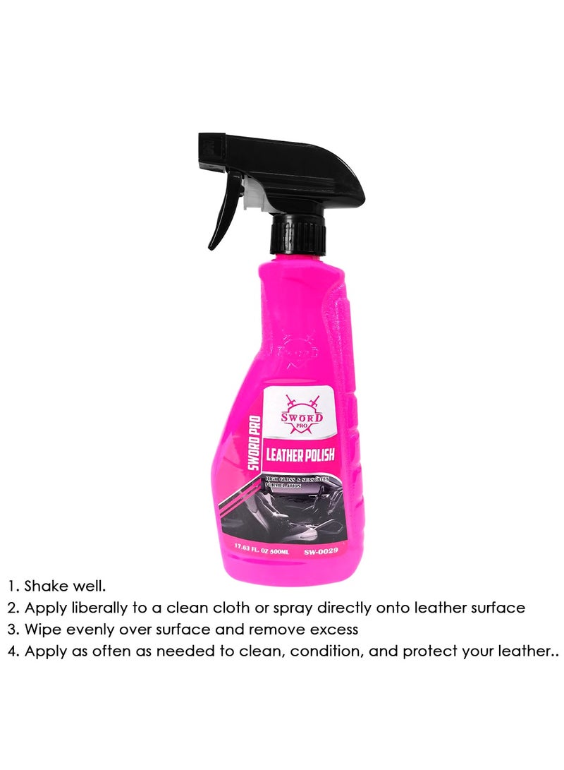 SWORD PRO Leather Polish High Gloss And Sunscreen Formulation , 500ML Leather Care Polish SW-0029 - Image 3
