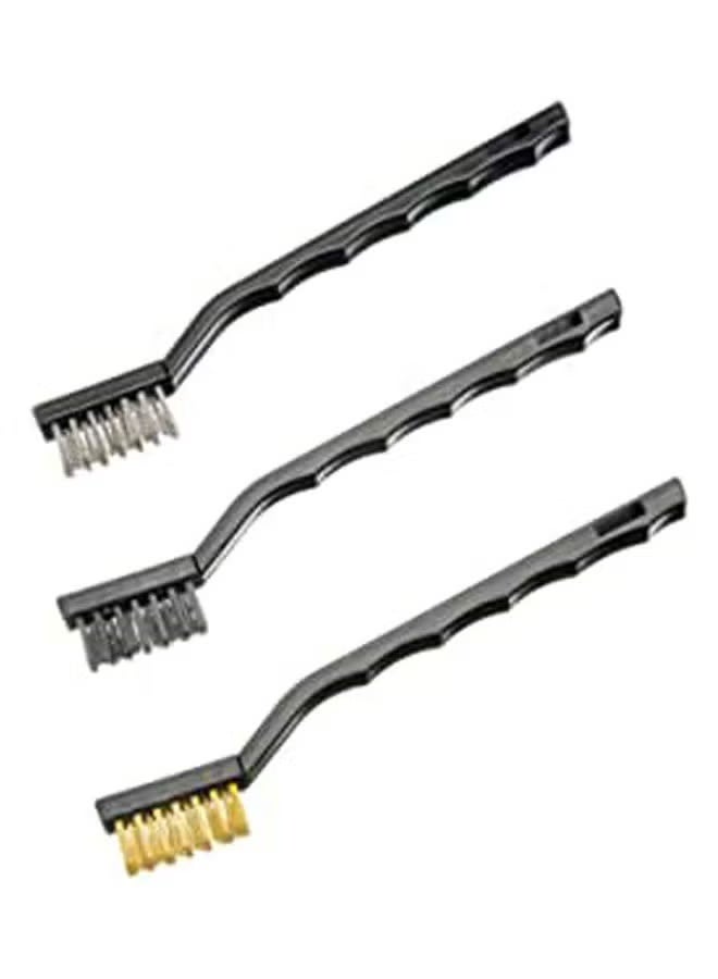 Small Wire Cleaning Brush Set – 3-Piece Multi-Color Detail Brushes with Plastic Handle - Image 2