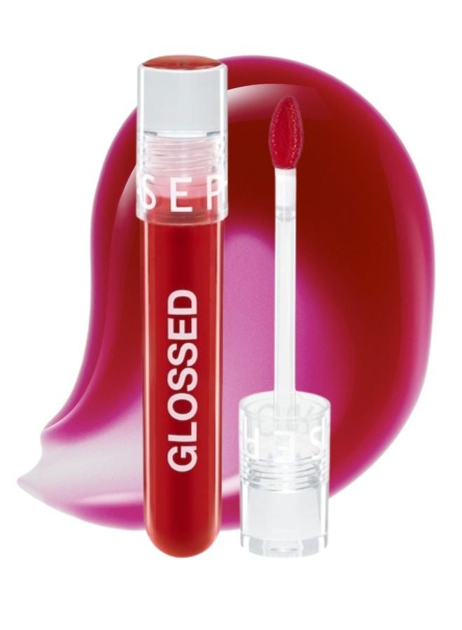SEPHORA COLLECTION Sephora Glossed Moisturizing Lip Gloss – Glassy Shine,  12 Daring - Cool-Toned Berry Red, Hydrating & Smoothing Lip Gloss, Glittery Finish, 5 mL (0.16 oz) - Image 1