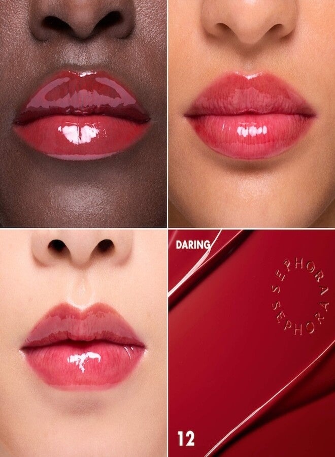 SEPHORA COLLECTION Sephora Glossed Moisturizing Lip Gloss – Glassy Shine,  12 Daring - Cool-Toned Berry Red, Hydrating & Smoothing Lip Gloss, Glittery Finish, 5 mL (0.16 oz) - Image 3