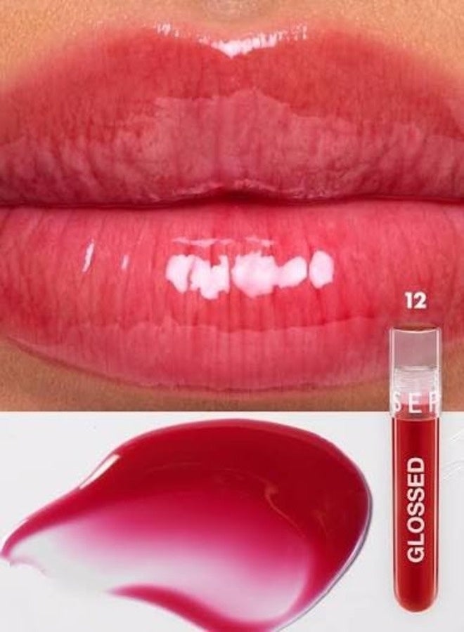 SEPHORA COLLECTION Sephora Glossed Moisturizing Lip Gloss – Glassy Shine,  12 Daring - Cool-Toned Berry Red, Hydrating & Smoothing Lip Gloss, Glittery Finish, 5 mL (0.16 oz) - Image 2