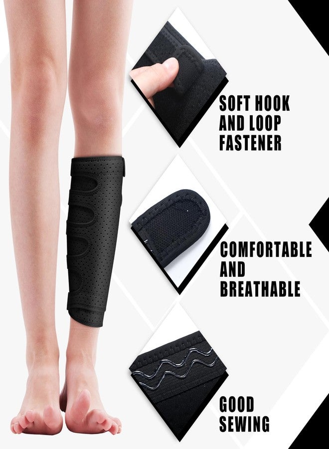 Hoolerry 2 Pcs Lymphedema Compression Wraps Calf Adjustable Brace 5 Strap Leg Wraps for Lymphedema Swollen Calf Garment Brace for Edema, Venous Insufficiency, Varicose Veins (Black,2xl) - Image 3