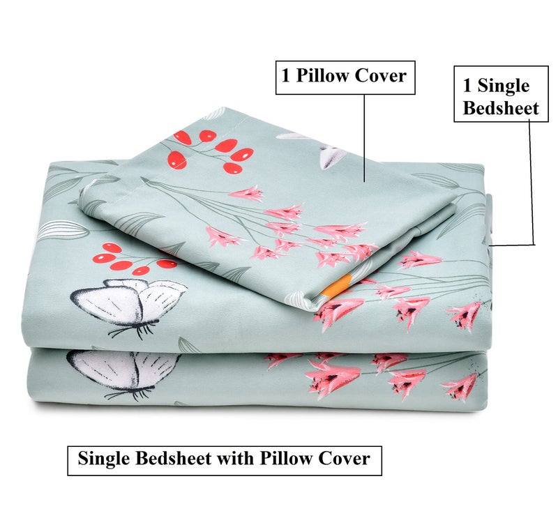 RUSTIC LINEN Super Soft Brushed Microfiber Cotton Single Bedhseet with 1 Pillow Cover,Bedsheet 60X90(Inches) Pillow Cover 17X27(Inches) Bedsheet for Single Bed - Image 2
