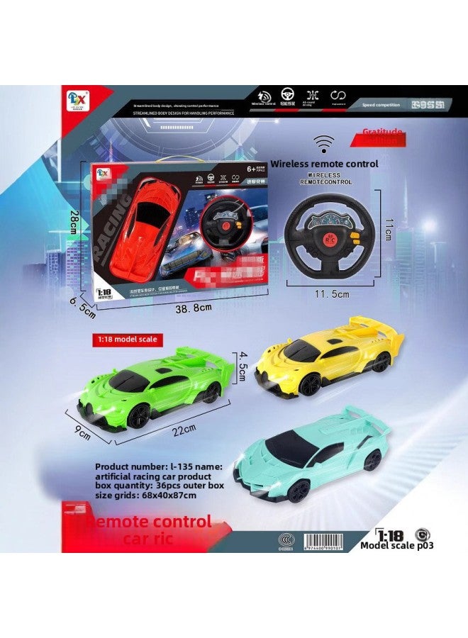 Big Gift Box Two-way Wireless Electric Remote Control Car Children's Toy Steering Wheel Remote Control Car Sports Car Stall Wholesale-Proportion:1:18 - Image 2