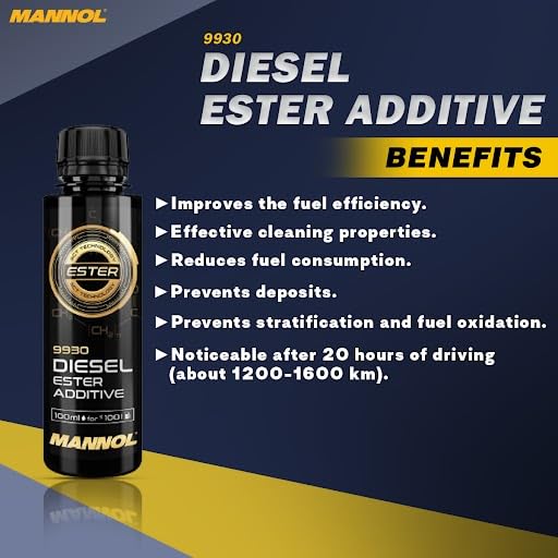 MANNOL 9930 Diesel Ester ADDITIVE Increases CETANE Rate Reduces Emissions Saves Fuel EXTENDS Engine Life 1 :1000 Concentration 10 ML for 10 Litre Imported from Germany (1, 100ml) - Image 3