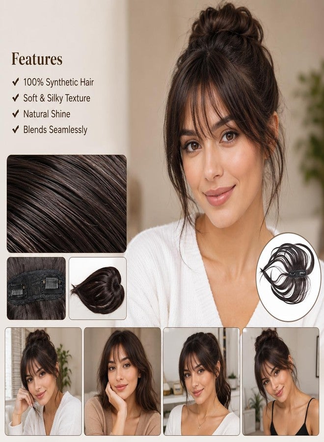 ريتزكارت وصلة شعر ريتزكارت مموجة ومجعدة مع فرق في المنتصف للنساء، وصلة شعر بمشبك أمامي لتغطية الشعر الخفيف، خفيفة الوزن وجيدة التهوية، مظهر طبيعي وواقعي (غرة شعر صغيرة سوداء) - Image 3