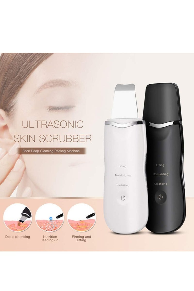 Face Spatula Deep Ion Cleansing Exfoliating Scraper Rechargeable Beauty Massager, Blackhead Remover Acne Peeling Lifting Care Skin Device Black - Image 3