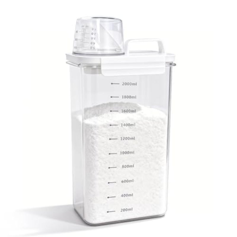Detergent Dispenser with Measuring Cup, 2300 ml Washing Powder Storage Box Laundry Powder Box for Detergent, Cereal Storage Containers for Food Container - Image 1