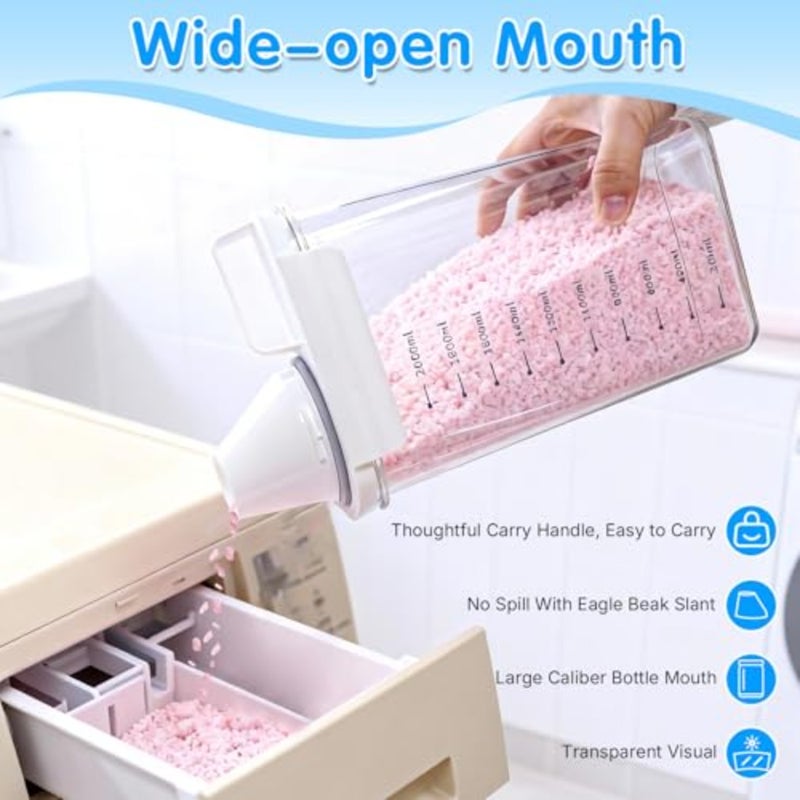 Detergent Dispenser with Measuring Cup, 2300 ml Washing Powder Storage Box Laundry Powder Box for Detergent, Cereal Storage Containers for Food Container - Image 3