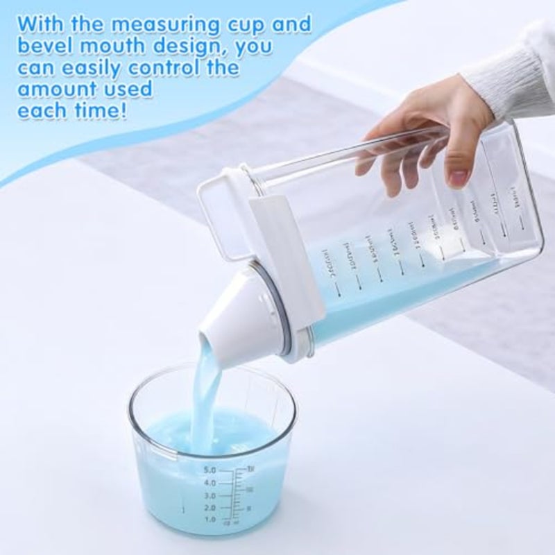 Detergent Dispenser with Measuring Cup, 2300 ml Washing Powder Storage Box Laundry Powder Box for Detergent, Cereal Storage Containers for Food Container - Image 5