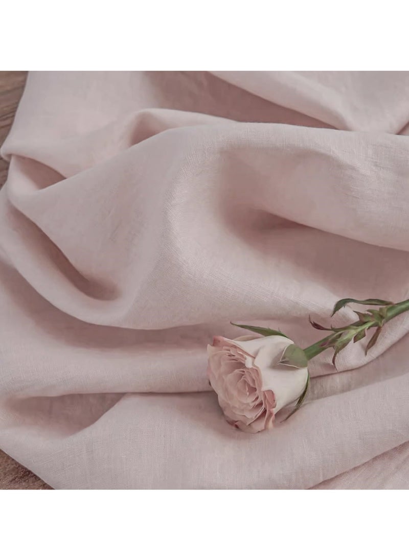 JewelOnPalette 100% Pure Linen Fabric, 58" Wide Linen Material for Cut by The Yard for Dress, Blouse, Shirt, Craft and Embroidery - Light Pink  - Image 1