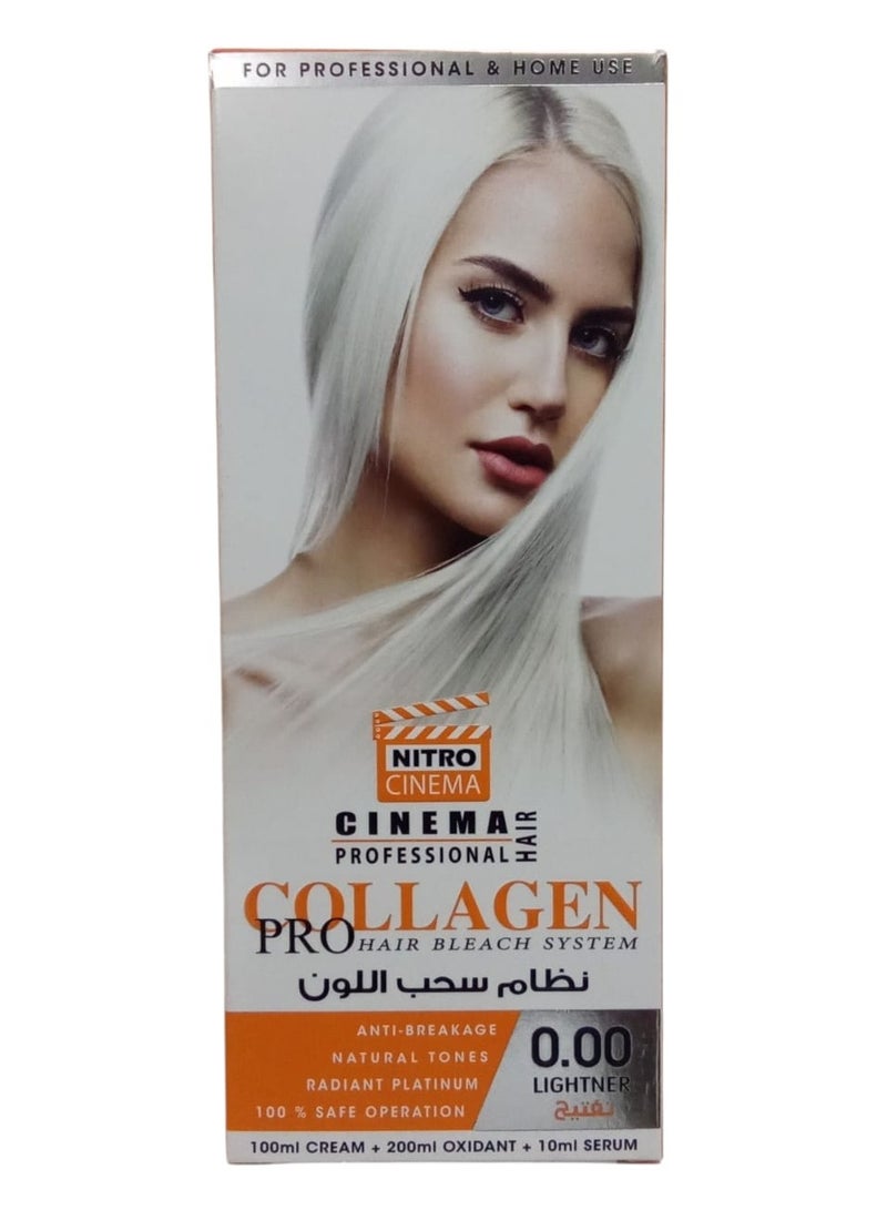 NITRO CINEMA Color Removal System Bleaching Hair Enriched with Natural Oils 100ml Cream + 200ml Oxidant + 10ml Serum