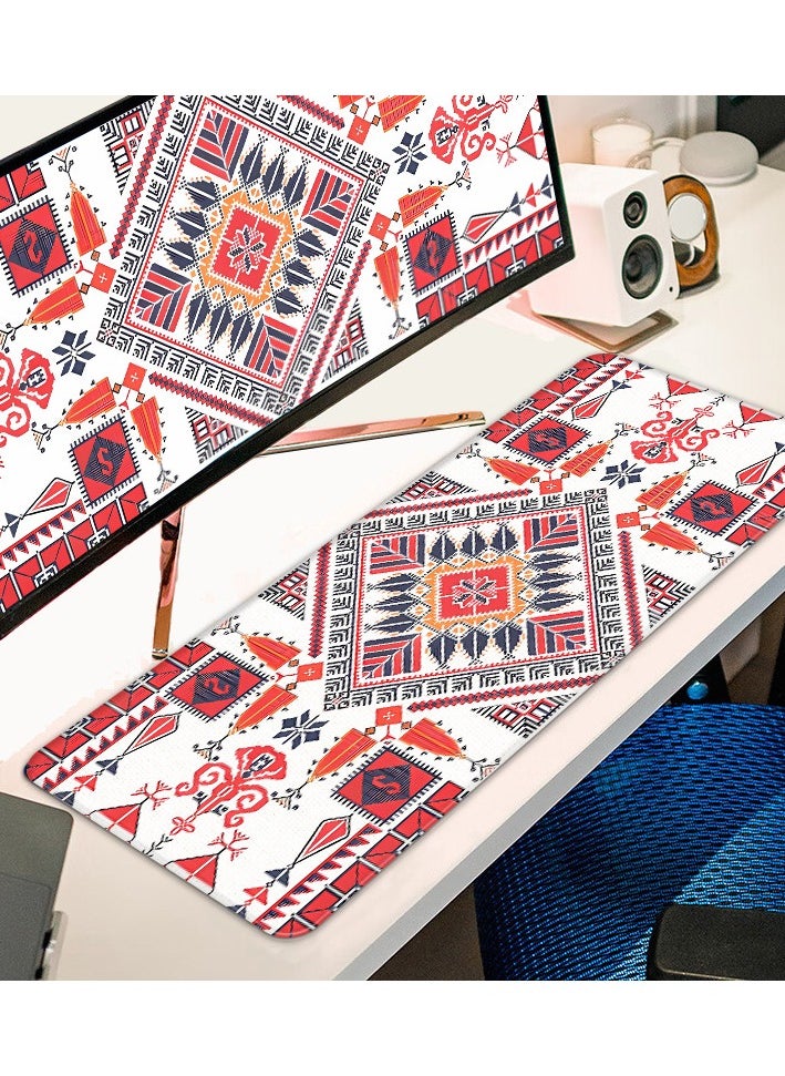 SARAQITA - Persian StyleRug Gaming Mouse Pad - Large Computer Laptop Bohemian Carpet Style Mouse Mat with Stitched Edges & Nonslip - Rubber Base Extended Long Desk Pad Protector Stitched Edge for Office & Home - Image 1