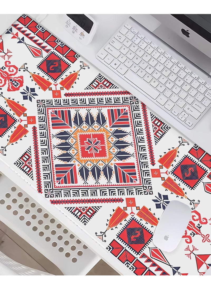 SARAQITA - Persian StyleRug Gaming Mouse Pad - Large Computer Laptop Bohemian Carpet Style Mouse Mat with Stitched Edges & Nonslip - Rubber Base Extended Long Desk Pad Protector Stitched Edge for Office & Home - Image 1