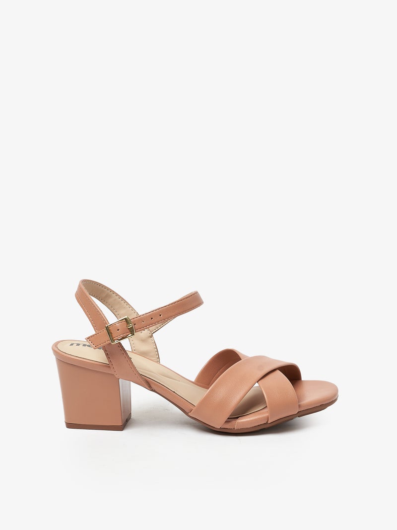 موليكا صنادل بكعب متوسط للنساء - صنادل بكعب مفتوح من الخلف للبنات مع رباط للكاحل - Image 1