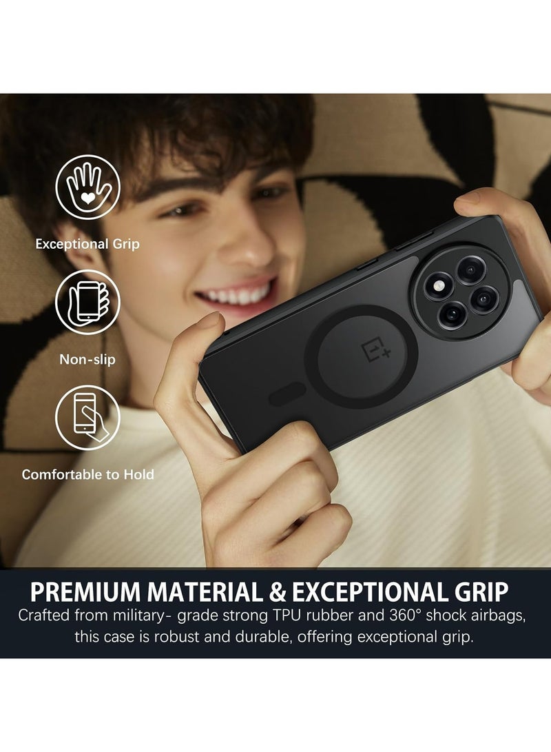 For OnePlus 13 Magnetic Case, Compatible with MagSafe, TPU+PC Shockproof Matte Skin Feel Mobile Phone Back Cover, Anti-fingerprint Slim Fit Protective Casing - Image 5