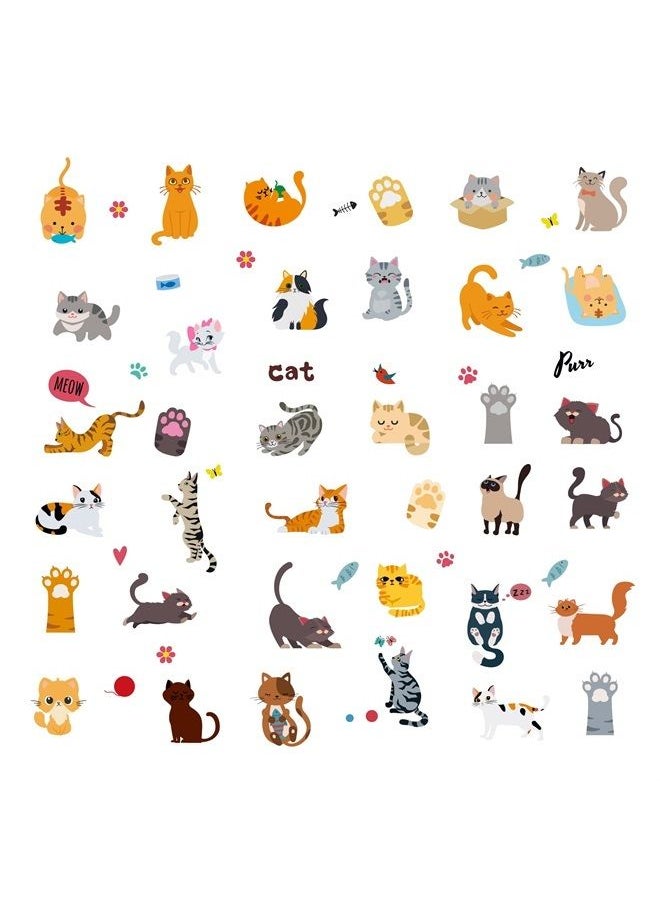 Cleverplay - 24 Sheets Cat Temporary Tattoos, Birthday Decorations Cat Party Favors - Image 1
