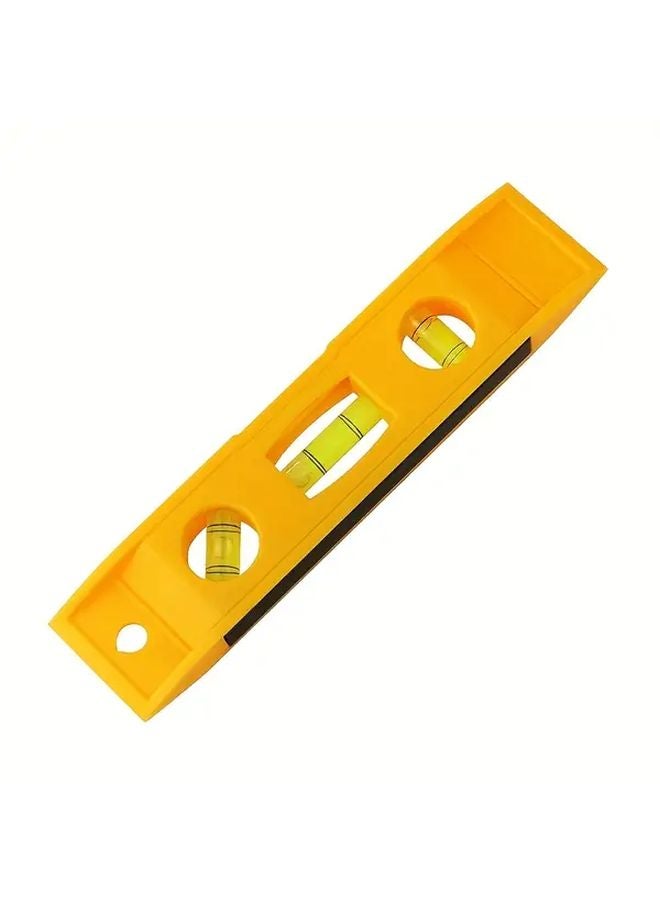 Yellow Magnetic Bubble Level 6 Inch 3 Vials Heavy Duty Acrylic for Electrical Installation - Image 1