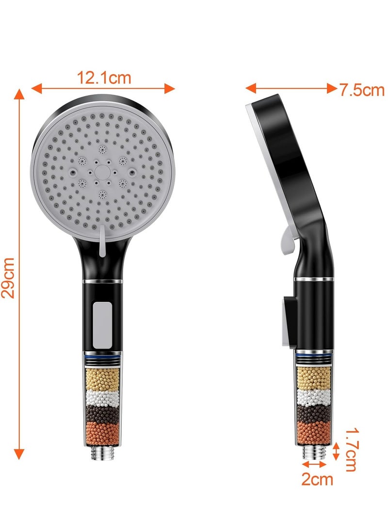 JUFU JUFU Filtered Shower Head with Handheld - High Pressure ShowerHead with Filters for Hard Water - Reduces Dry Itchy Skin, Easy Instal, 5 Modes, Water Saving, Durable, Detachable anti blocking  - Image 5