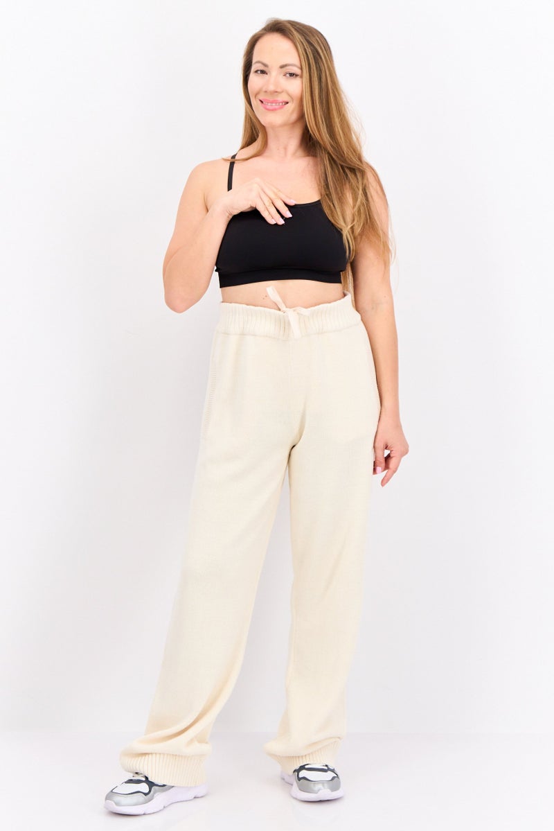 adidas Originals Women Sportswear Fit Brand Logo Outdoor Sweatpants, Cream  - Image 4
