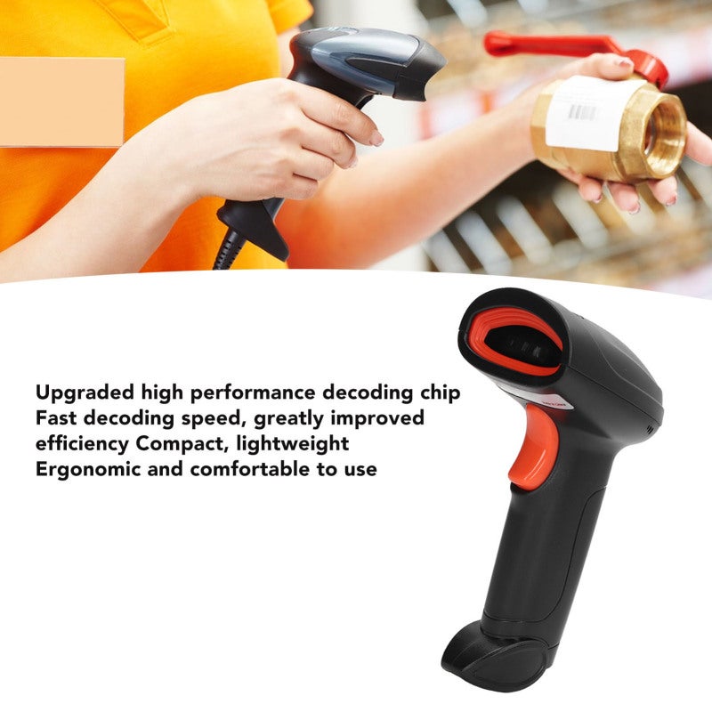 1D Barcode Scanner: Wireless High-precision CMOS Red Scanning Head - Fast Decoding Ergonomic Compact Design for Retail Healthcare Hospitality Industrial Use - Image 2