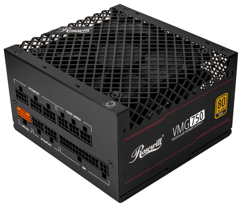 Rosewill VMG 750W 80+ Gold, ATX 3.0 & 3.1 Compatible, Full Modular Low-Noise Power Supply, PCIe 5.1 12V-2x6 Connector, 100% Japanese Electrolytic Capacitor, 120mm FDB Silent Fan - 5 Year Warranty - Image 1