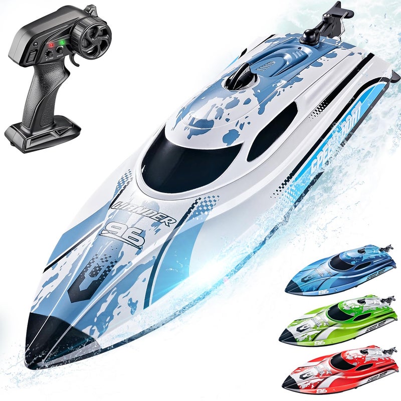 BEZGAR RC Boat 12 inch Remote Control Boat for Kids and Adults 25 KPH Fast RC Speed Boats with 700mAh Battery Ideal Waterproof Toy Boats for Lakes Pools TX126 White - Image 3