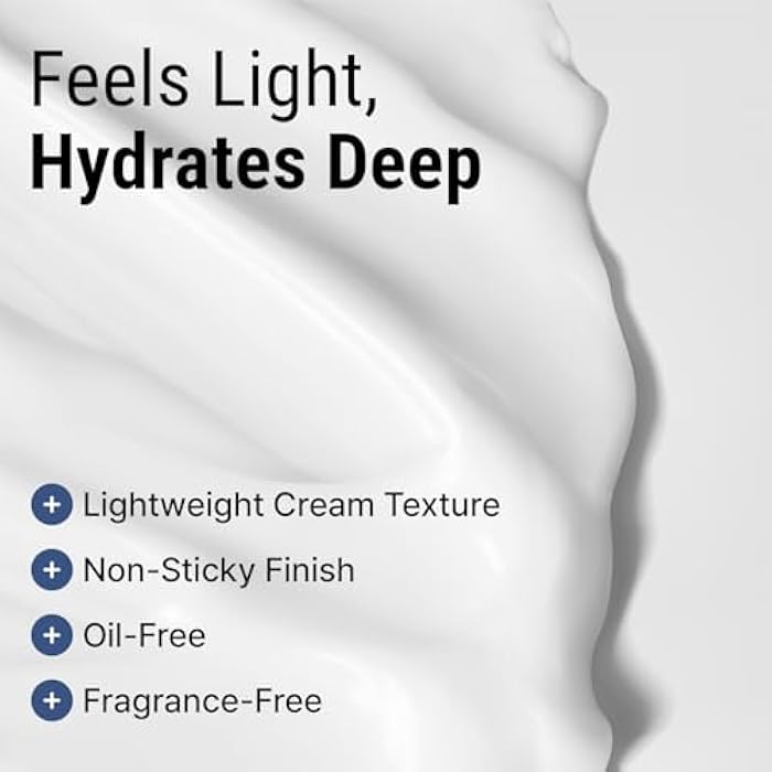 VARUZA Ultra Moisturizing Derma Facial Cream – Oil Free Deep Hydrating Face Moisturizer – Vegan, EWG Verified Product Korea Skin Care with Hyaluronic Acid, Amino Acids, Non-Sticky Unscented Lotion - Image 5