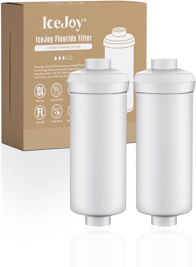 IceJoy 6-Stage Filtration Water Filters(Set of 2) for Water Filter System - Replacement for Berkey® PF-2® Fluoride Filters, Berkey® and Other Gravity Water Filter System, NSF/ANSI 42 Certification - Image 1